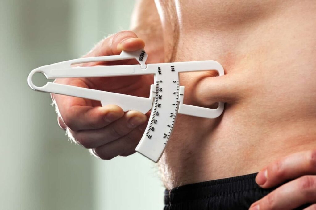 measuring body fat with skin calipers